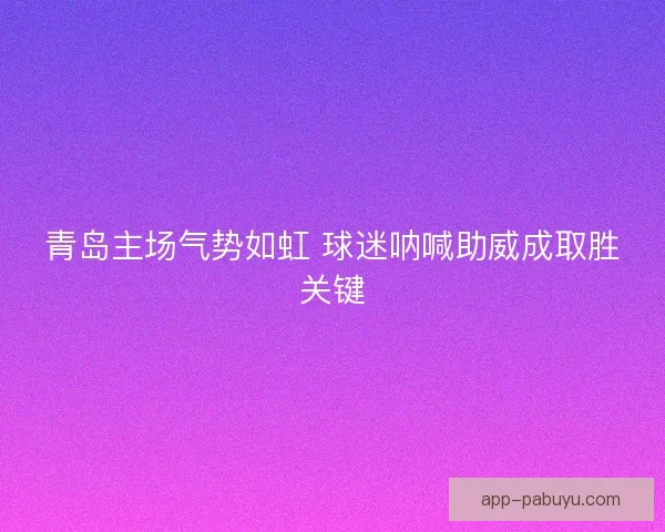 青岛主场气势如虹 球迷呐喊助威成取胜关键